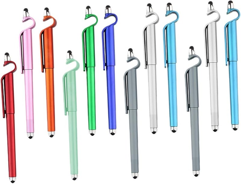 Lurrose Touch Screen Stylus Pen with Phone Stand for Tablets Smartphones Durable Ink Random Color - Image 2